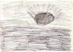 Ten year old's sunrise drawing