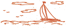 Orange sailboat divider