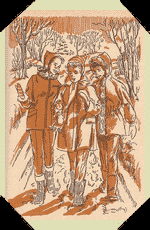 The three girls walked along Glen Road.